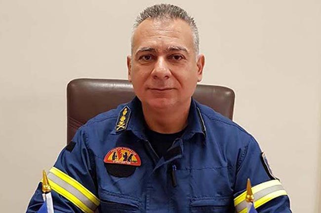 Ο αντιπύραρχος Δ. Γεωργανάς διοικητής της Πυροσβεστικής Υπηρεσίας Καλαμάτας