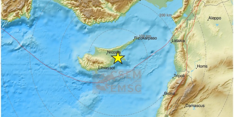 Σεισμός 5,4 R στην Κύπρο – Κοντά στην Λάρνακα το επίκεντρο /ΒΙΝΤΕΟ